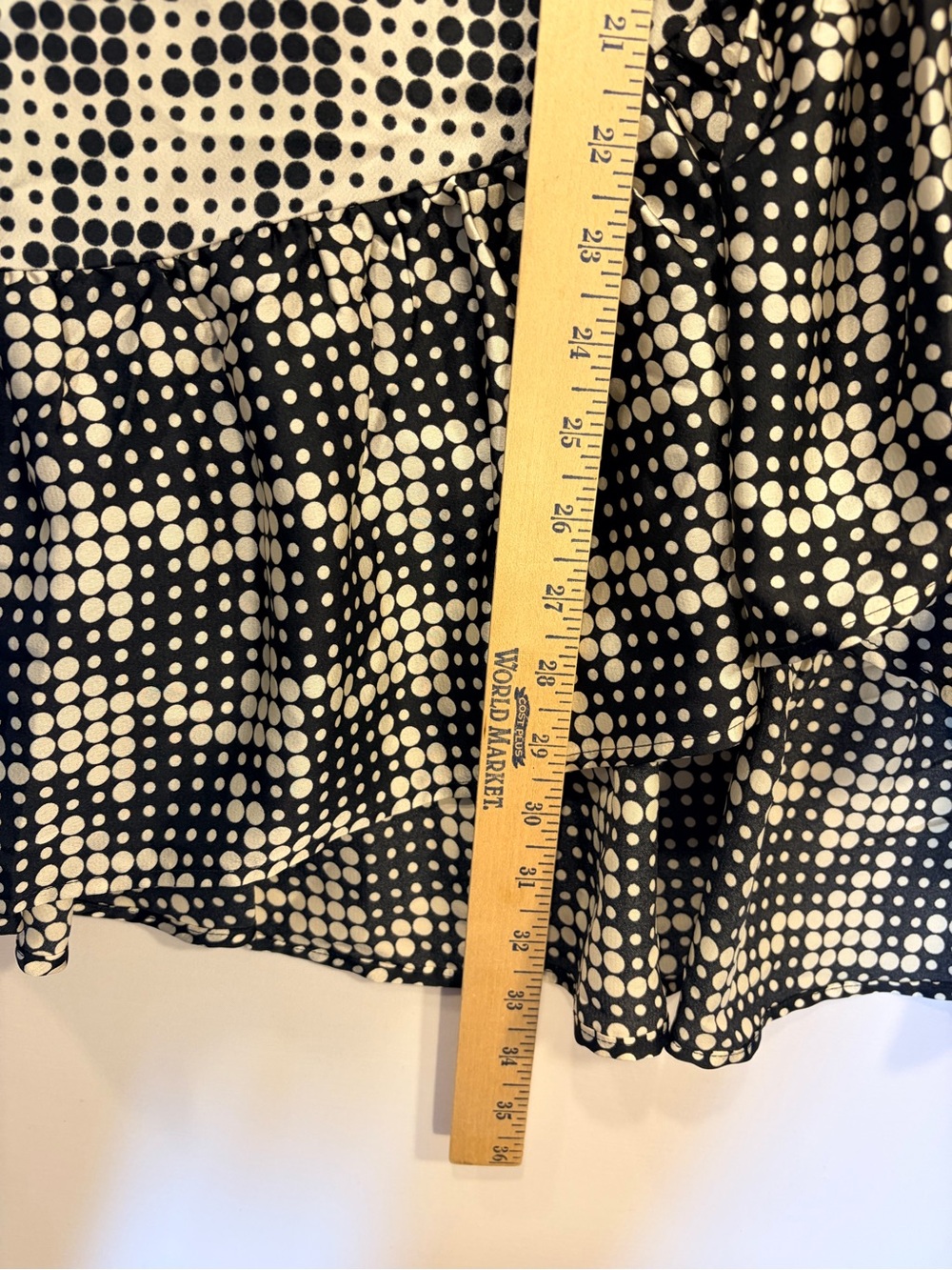 Womens Black & Cream Polka Dot Ruffle Midi Skirt. Size Large - Picture 4 of 5